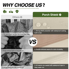 Porch Shield zipper and hook-and-loop detail for fast access and secure closure