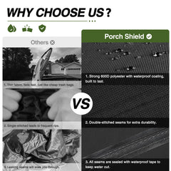 Porch Shield zipper and pouch with collapsible pole for easy setup and tidy storage