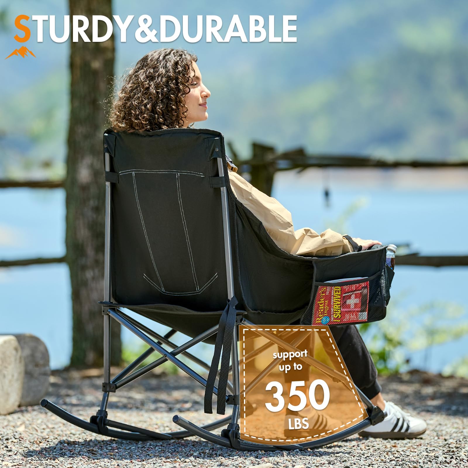 Portal armrest with cup holder showing secure drink placement benefit