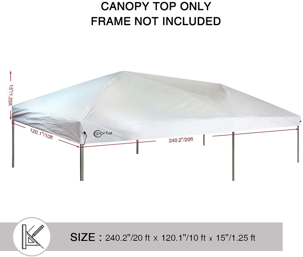 Portal canopy fabric closeup showing polyester texture and waterproof coating