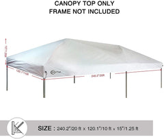 Portal canopy fabric closeup showing polyester texture and waterproof coating