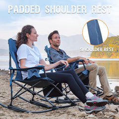 Portal close-up of padded 24-inch back and wide armrest for comfort