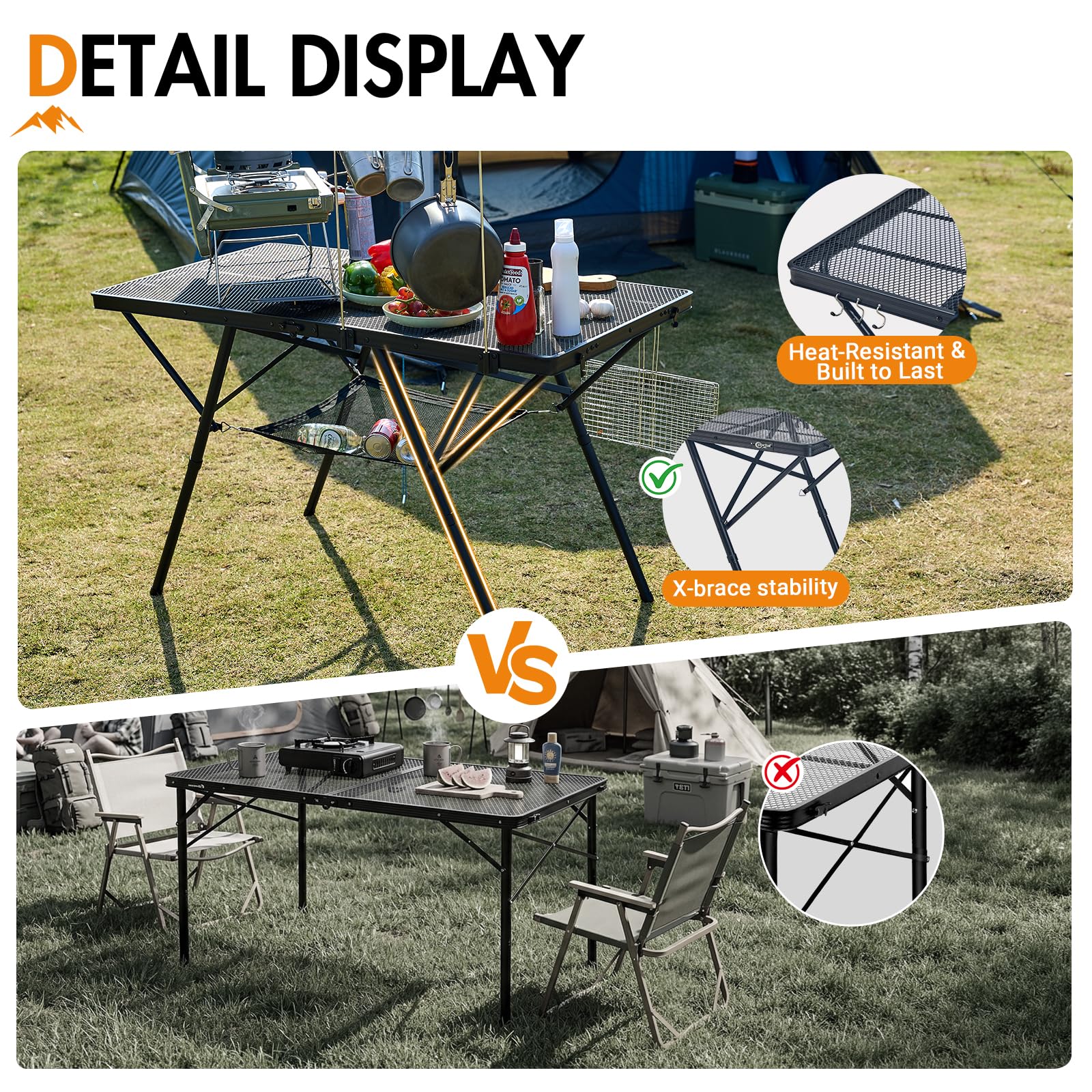 Portal detachable bottom mesh tray highlighting gear storage and tidiness benefit