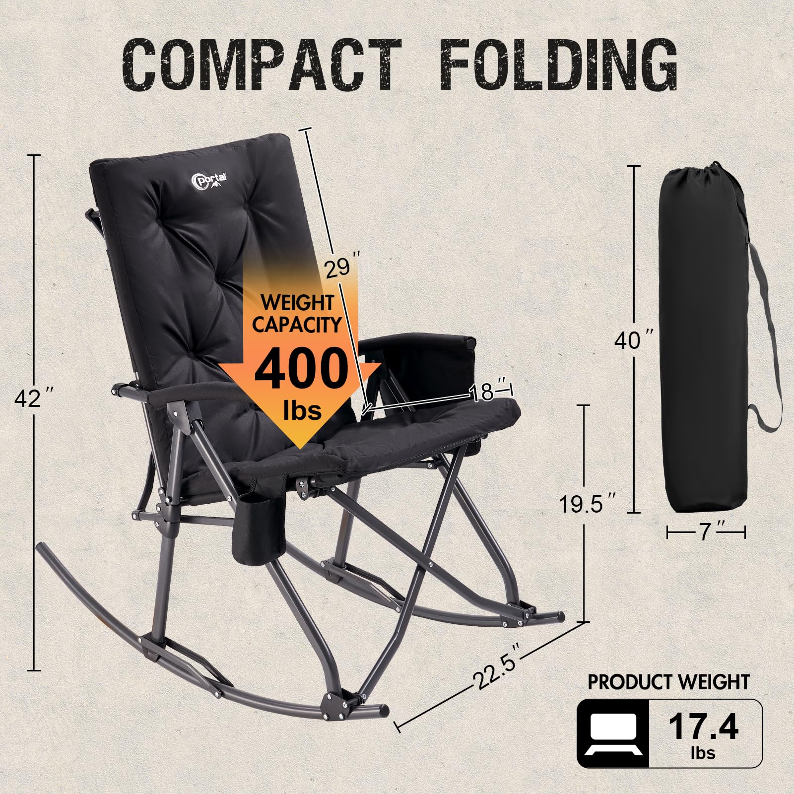 Portal folded compact profile for easy transport and storage