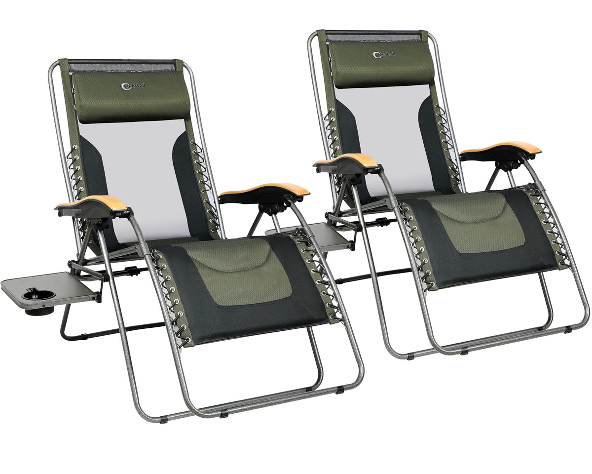 Portal front view showing oversized padded seat and open recline for comfort