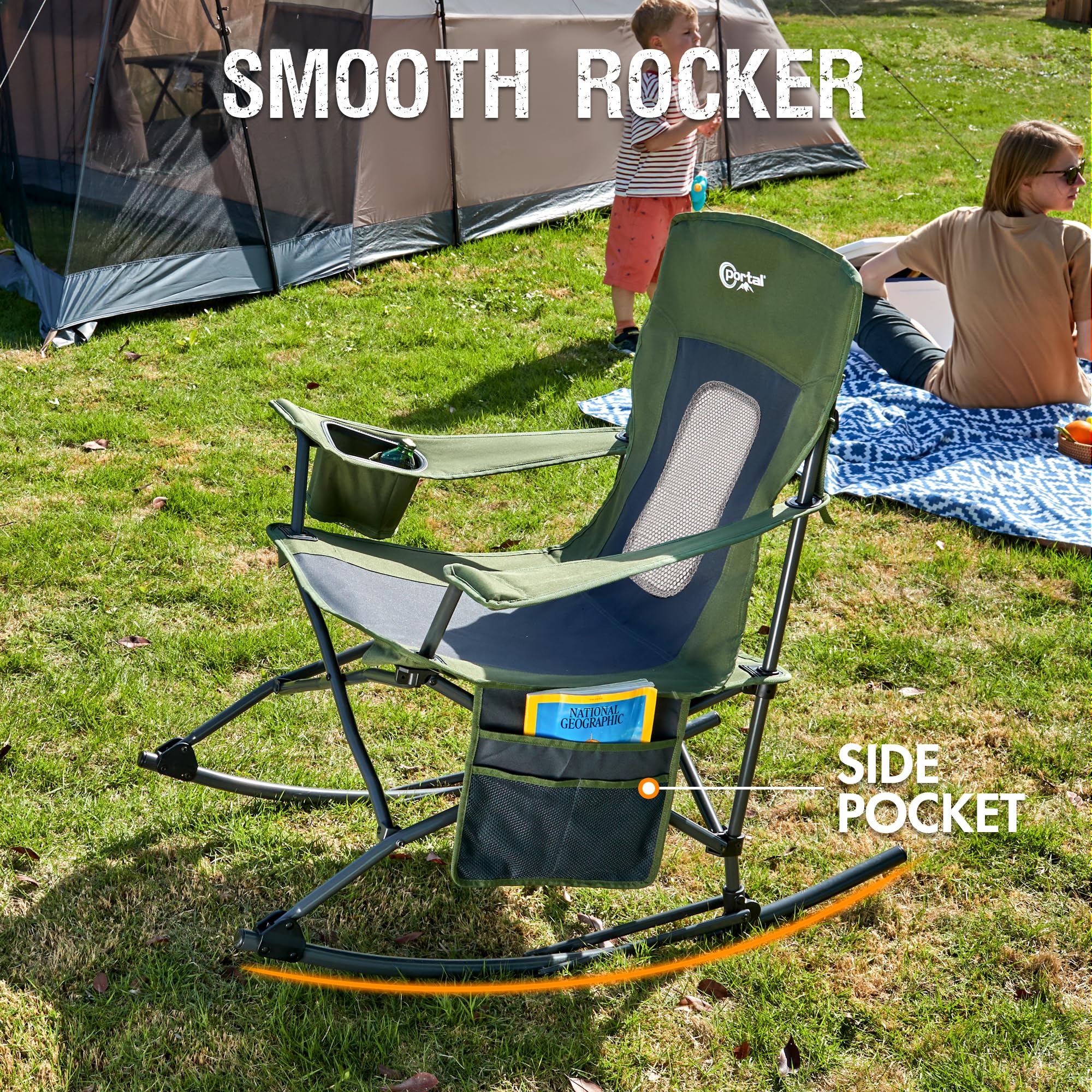 Portal packed bundle slung over shoulder showing compact carry convenience benefit