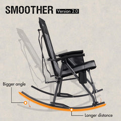 Portal rocking chair folded in carry bag for simple transport and compact storage
