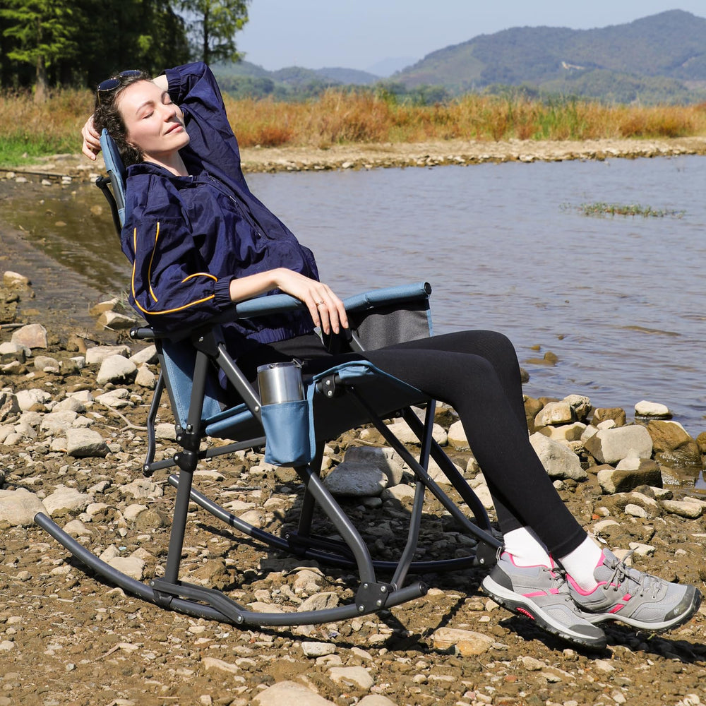 Portal chair set in backyard lifestyle showing relaxation at home benefit