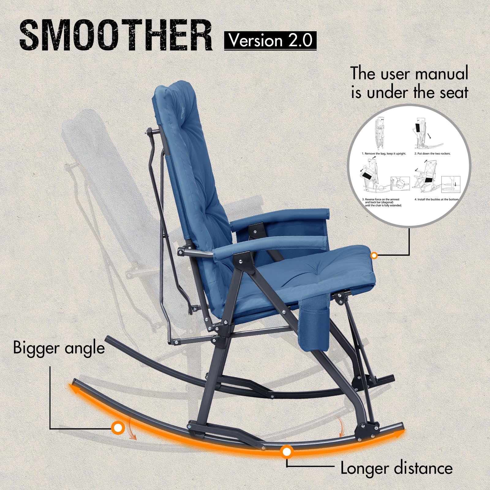Portal chair next to person illustrating oversized dimensions and fit