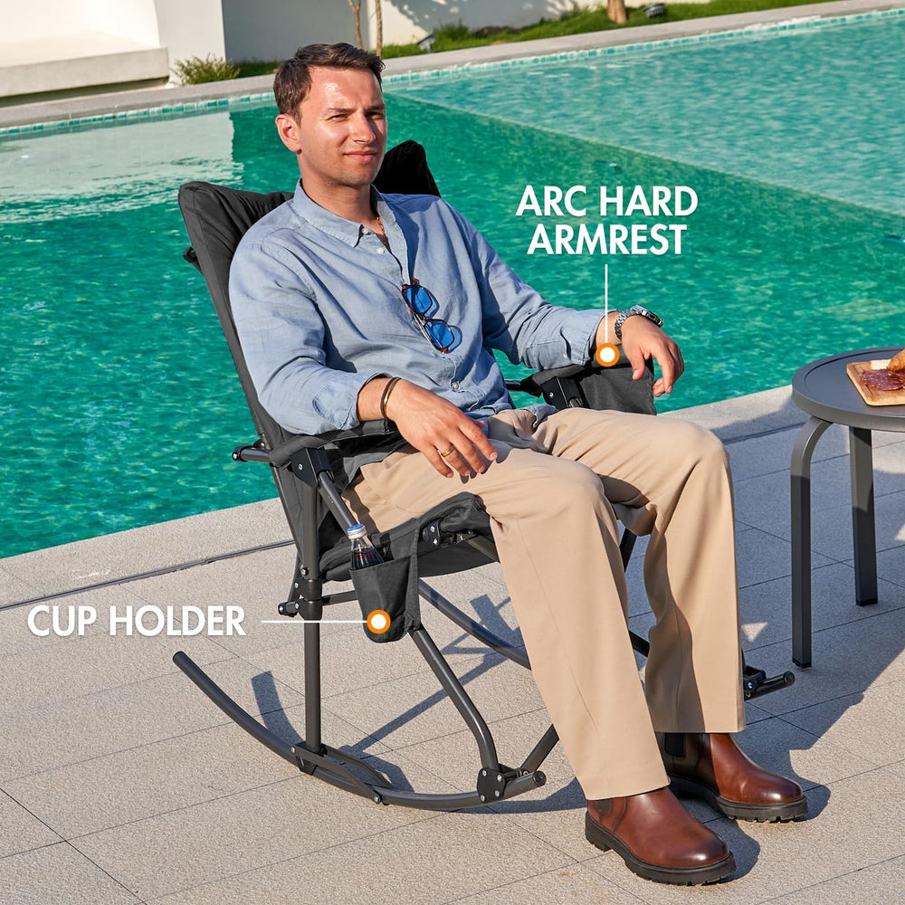 Portal side profile armrest showing sturdy frame and support