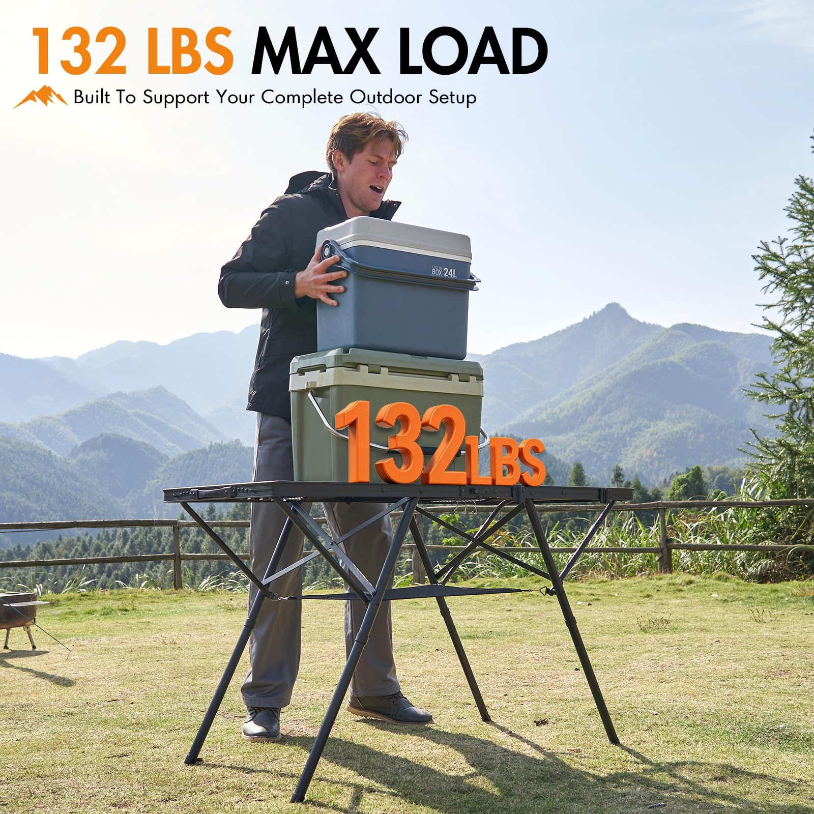 Portal high cooking mode side profile showing ergonomic standing prep benefit