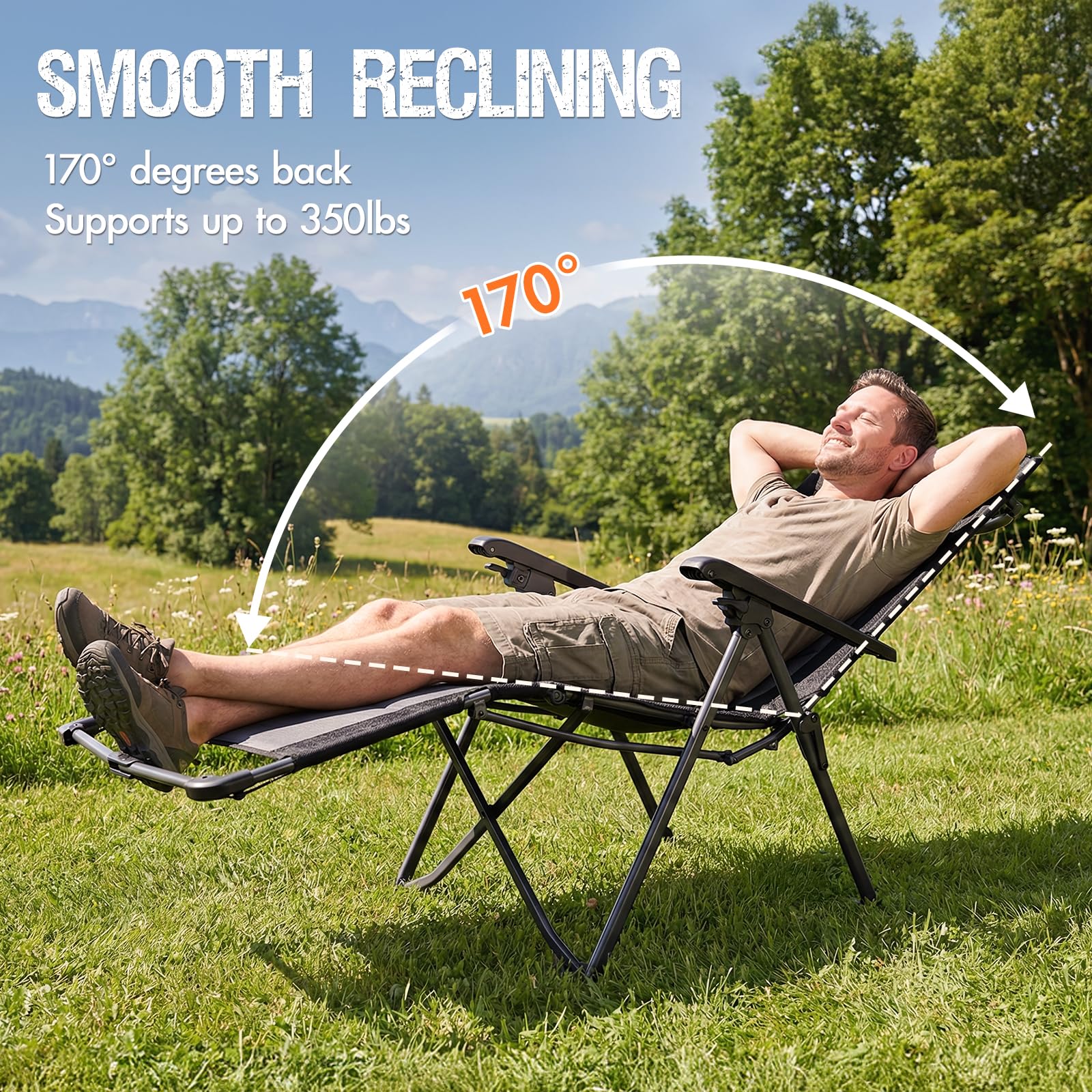 Portal side profile reclined position showing full-body support benefit