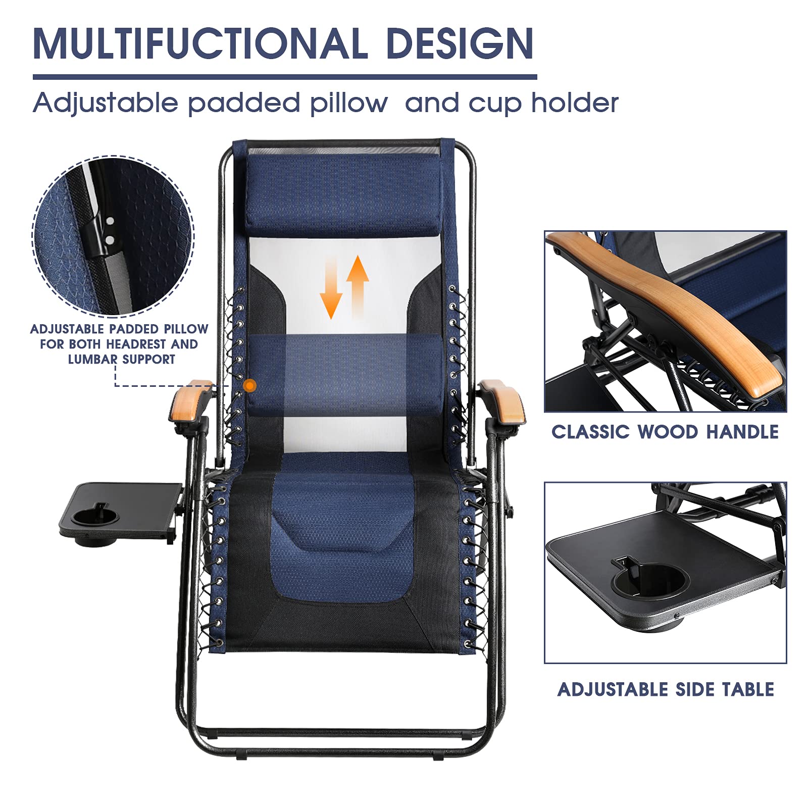 Portal side profile fully reclined demonstrating zero gravity angle for relaxation