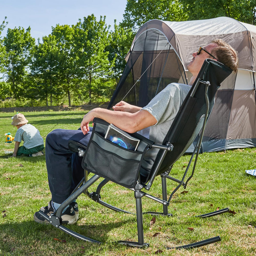Portal two chairs in backyard lifestyle scene showing comfortable outdoor seating benefit