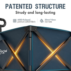 Portal wagon adjustable handle demonstration for comfortable pulling heights