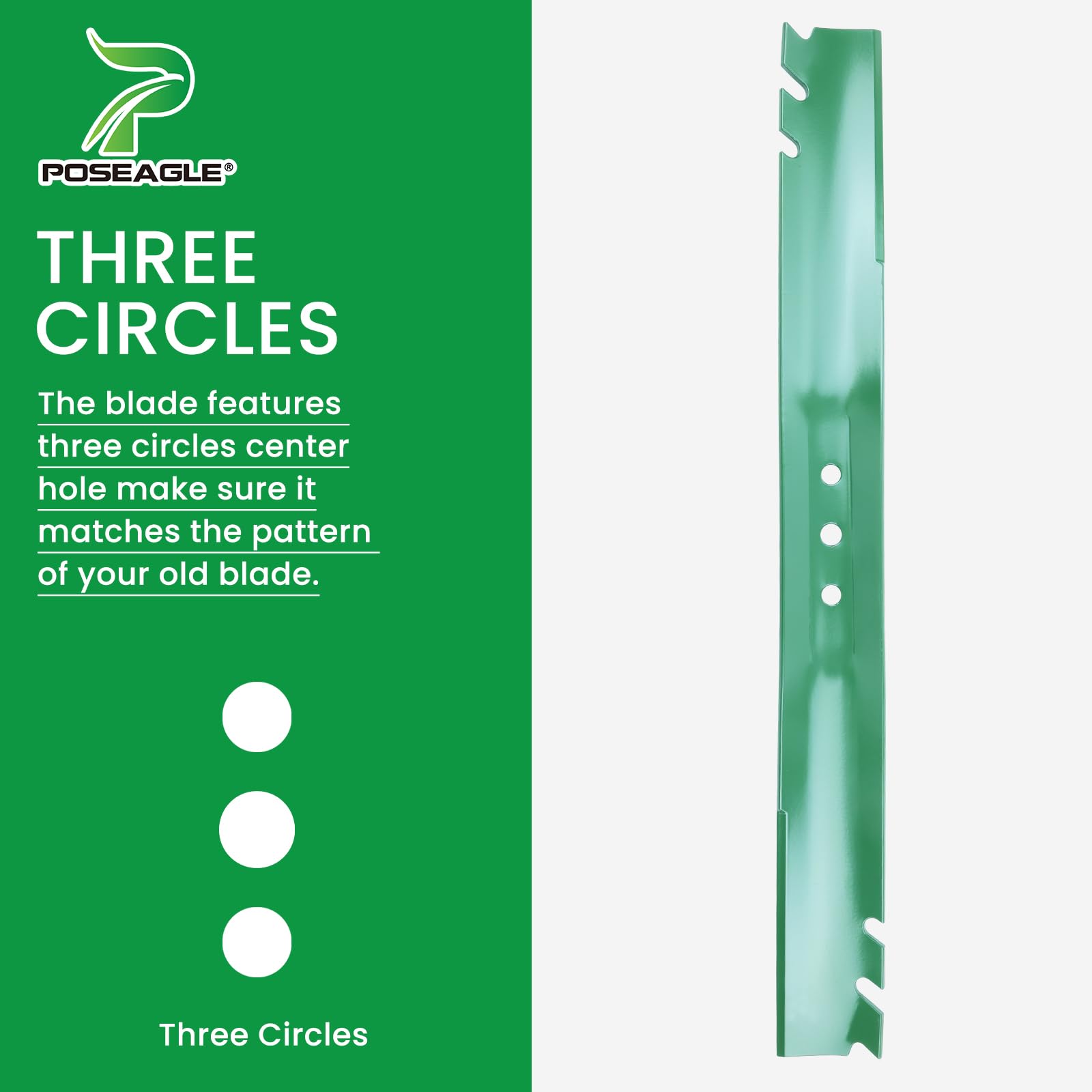 POSEAGLE blade next to ruler confirming 21.75-inch length for correct sizing benefit