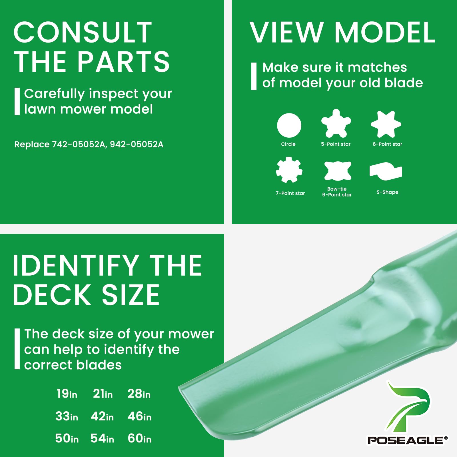 POSEAGLE blade thickness and powder-coat finish close-up, resisting rust and wear