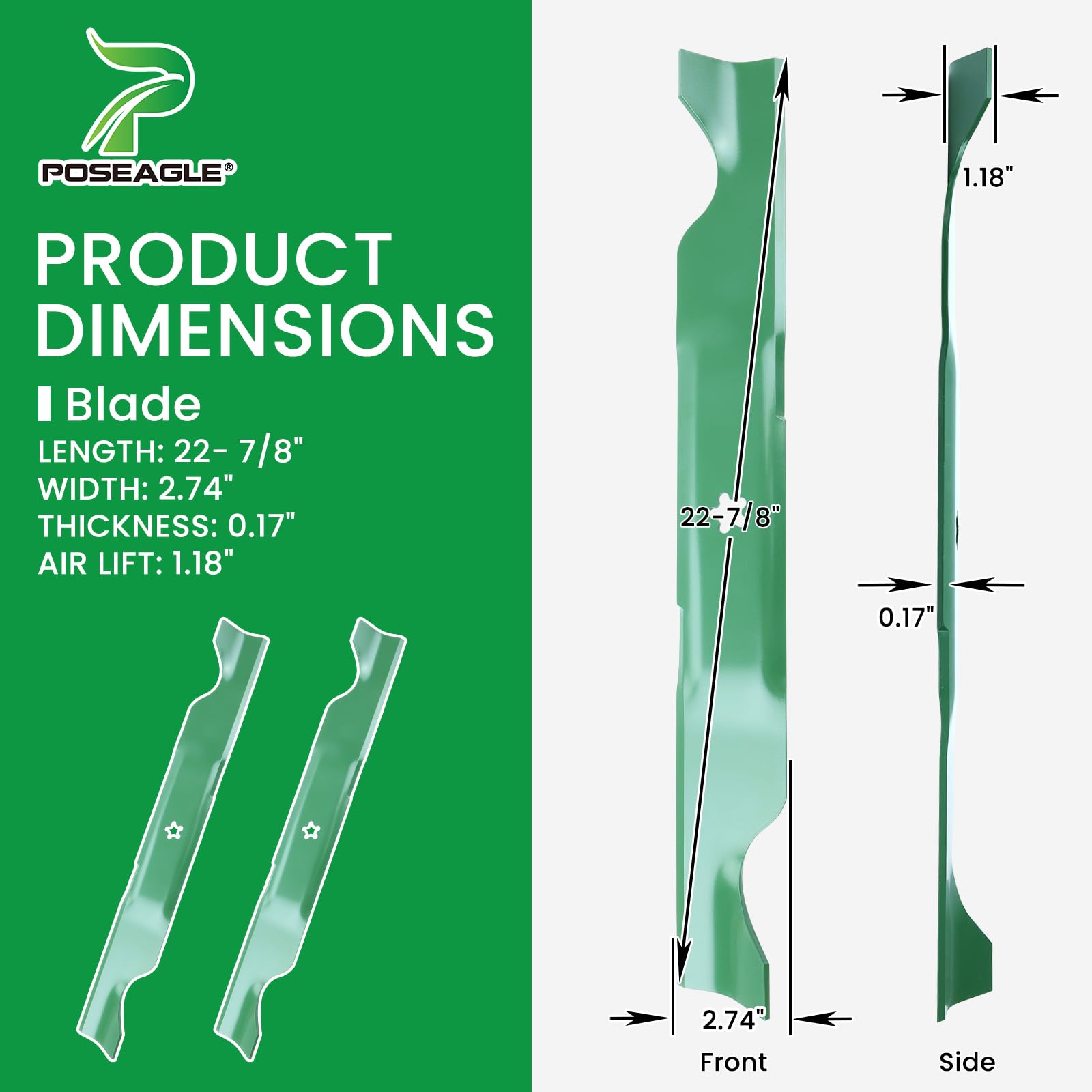 POSEAGLE blade bolts and washers included for faster installation benefit