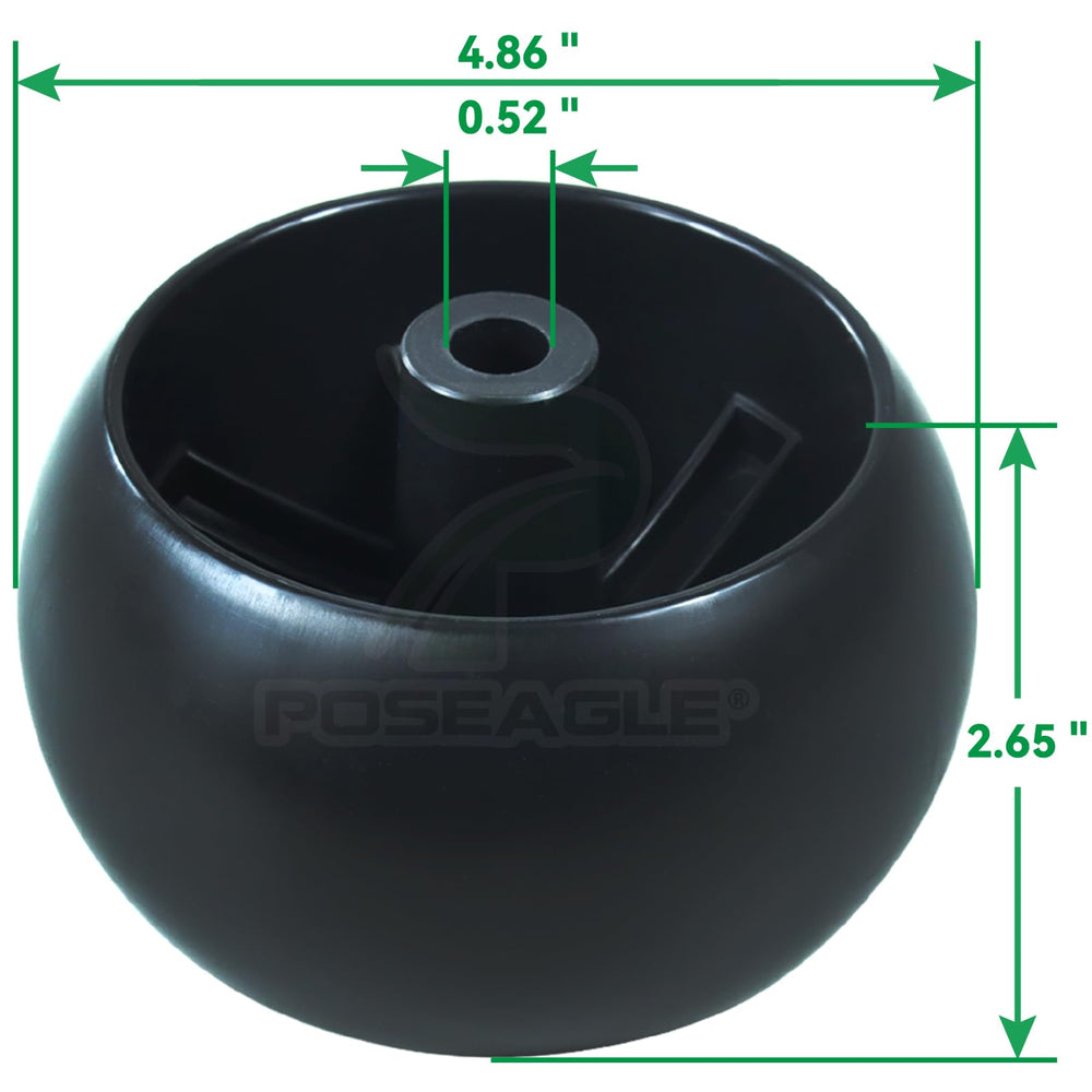 POSEAGLE close-up of axle hole showing precise 0.523 inch inner diameter accuracy