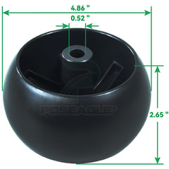POSEAGLE close-up of axle hole showing precise 0.523 inch inner diameter accuracy