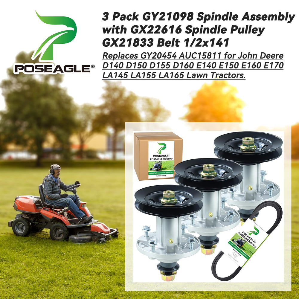 POSEAGLE close-up of spindle bearing and steel grease zerk for easy maintenance