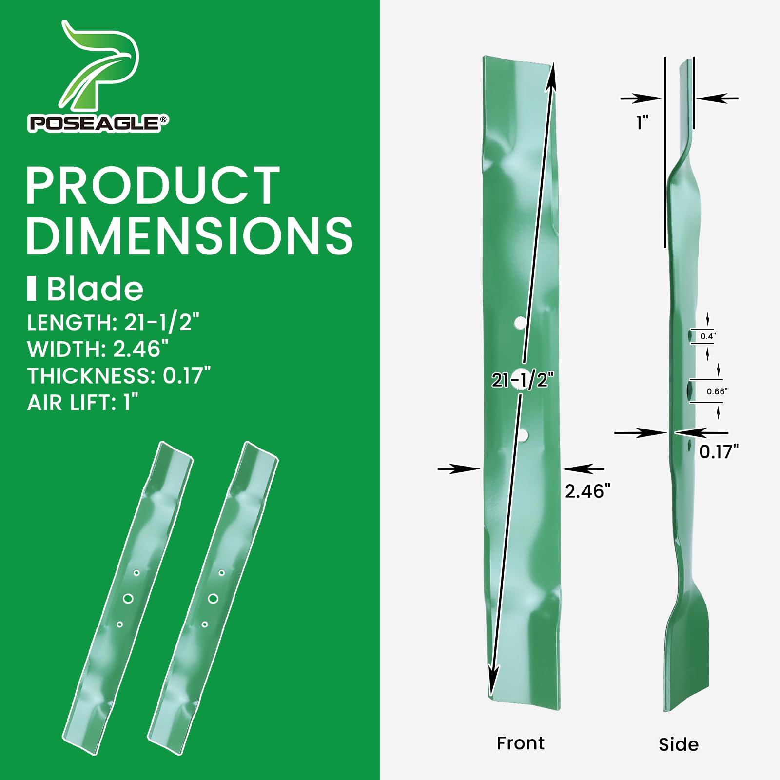 POSEAGLE pre-sharpened cutting edge detail for immediate cutting performance