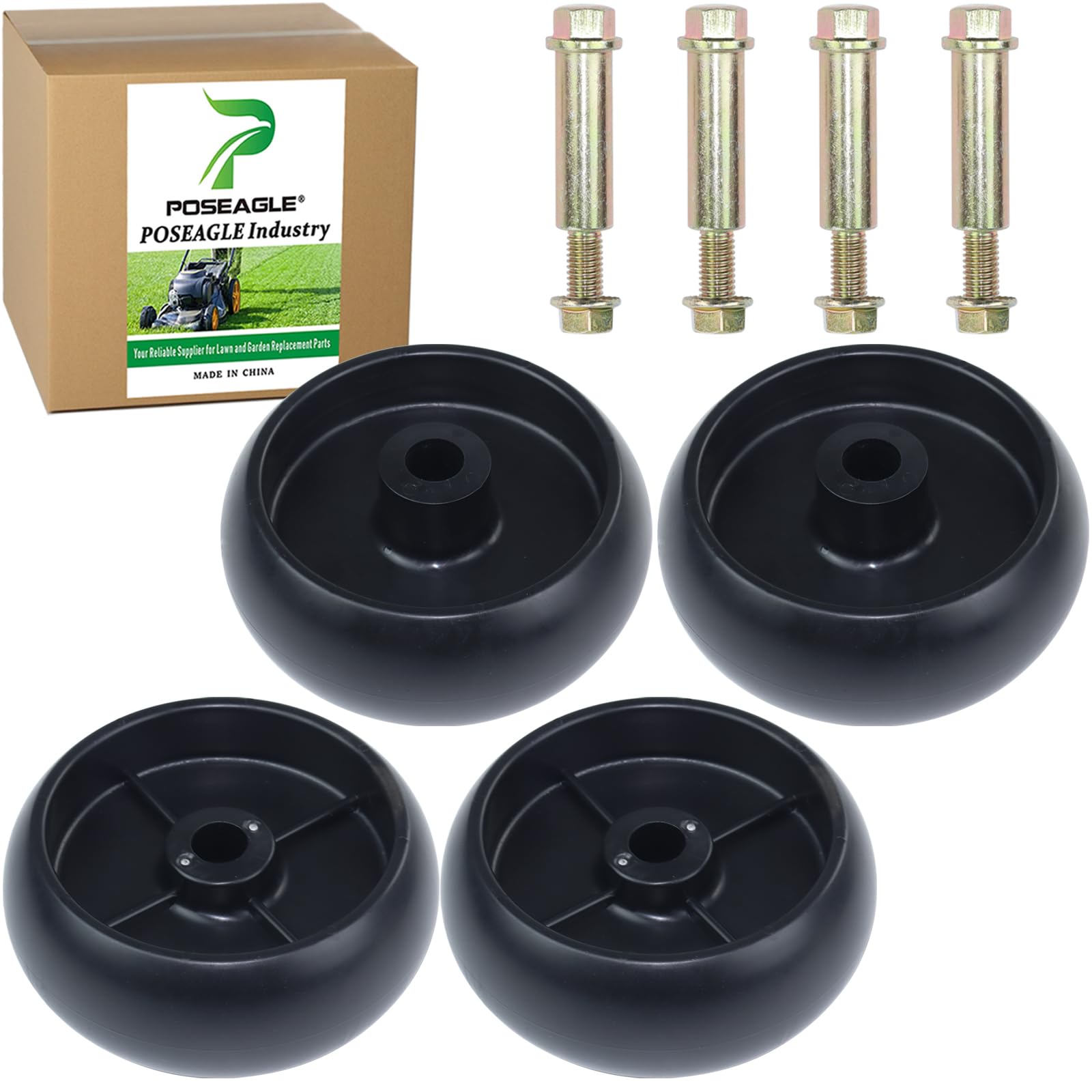 POSEAGLE front view of four GX10168 deck wheels showing fit and finish benefits