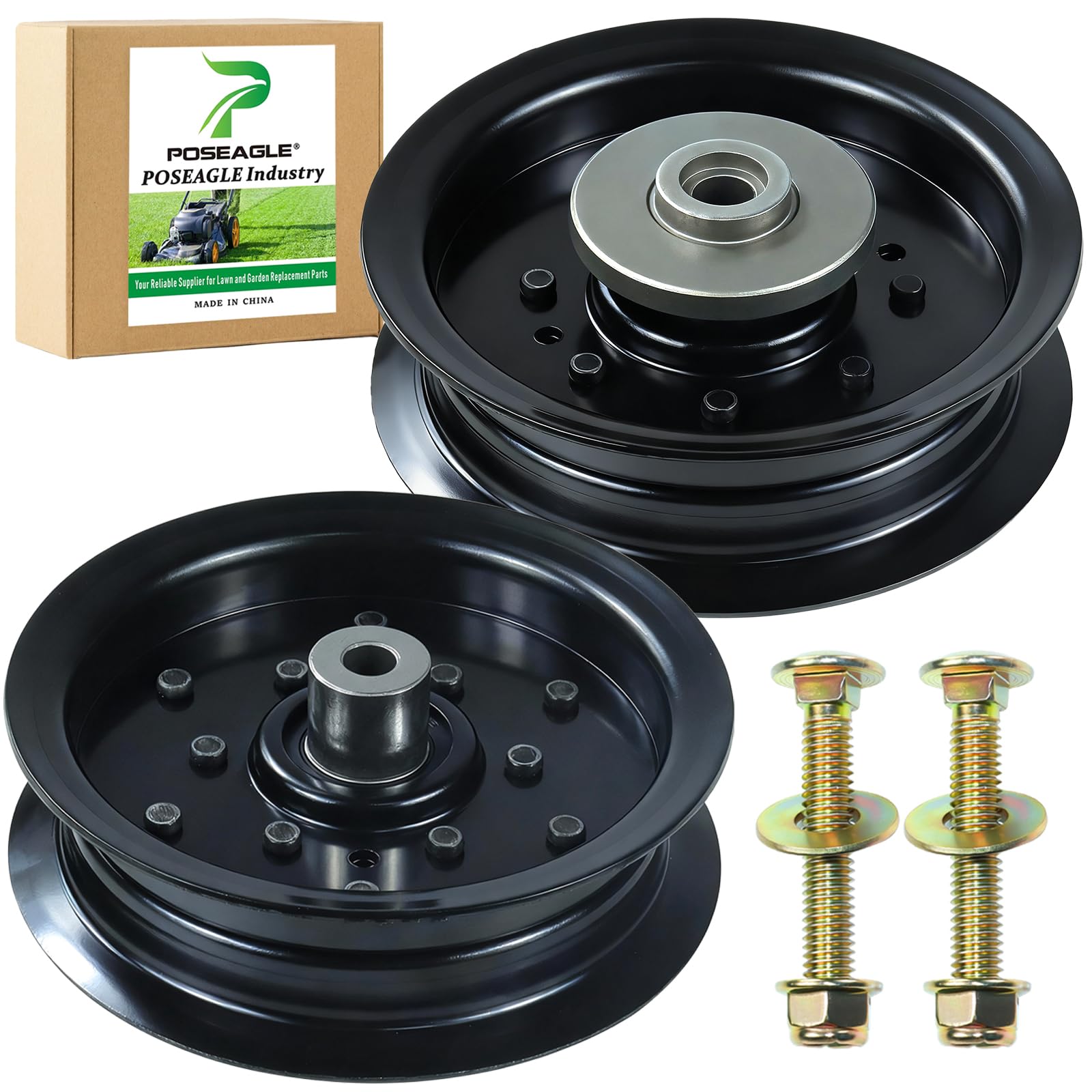 POSEAGLE front view of both idler pulleys for reliable belt tracking