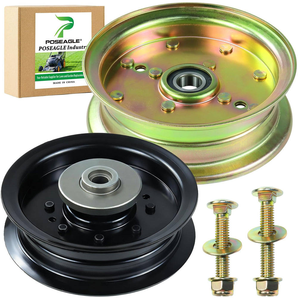 POSEAGLE front view of both replacement pulleys showing complete kit and benefit of correct fit