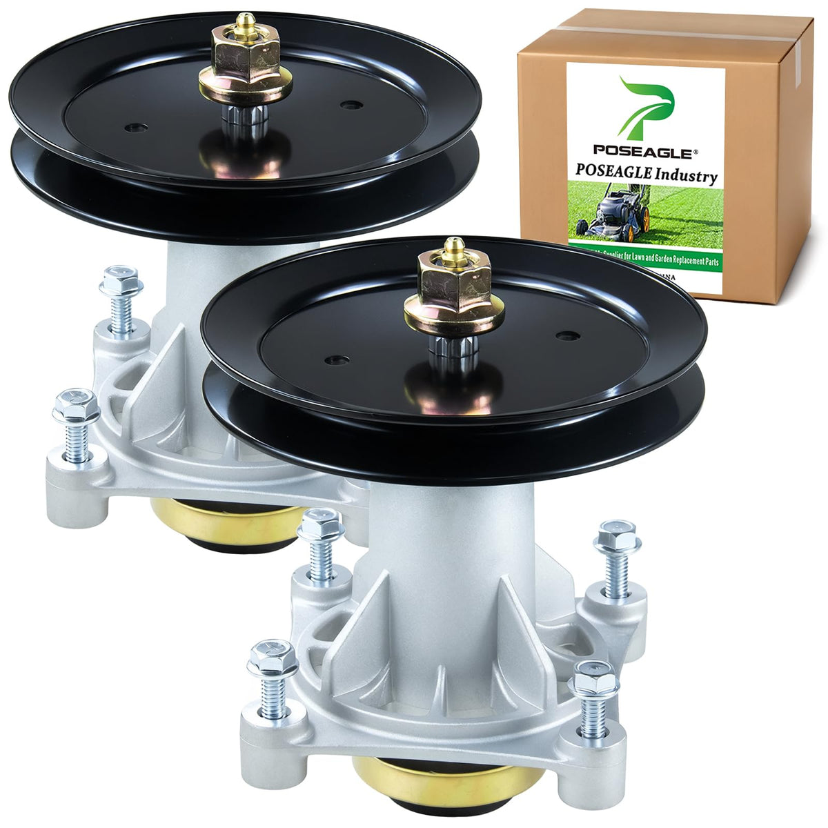 POSEAGLE front view of spindle assembly kit showing complete replacements and easy swap benefit
