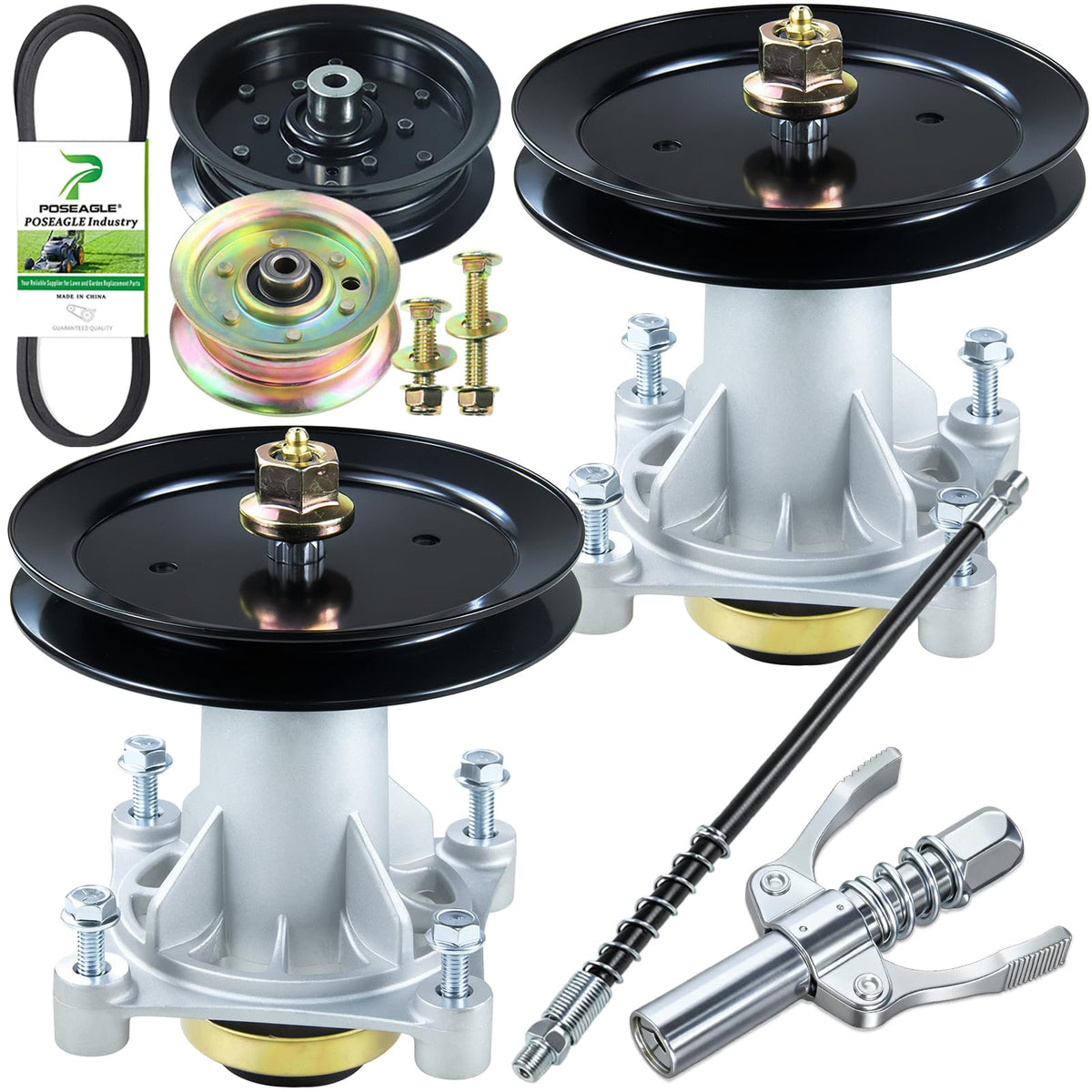 POSEAGLE spindle assembly front view showing durable housing and quick fit