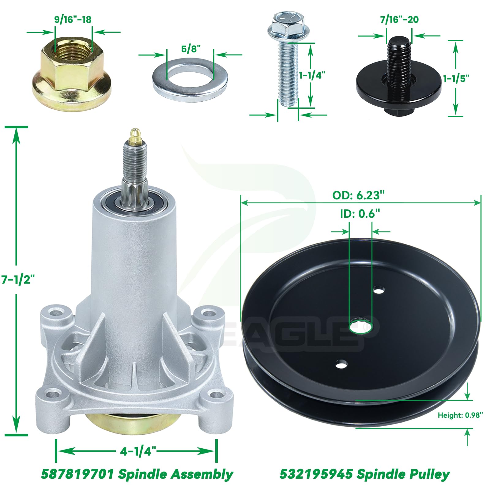 POSEAGLE idler pulley kit with bolts and nuts for secure mounting