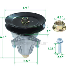 POSEAGLE idler pulley with bolt, washer and nut showing hardware for secure mounting