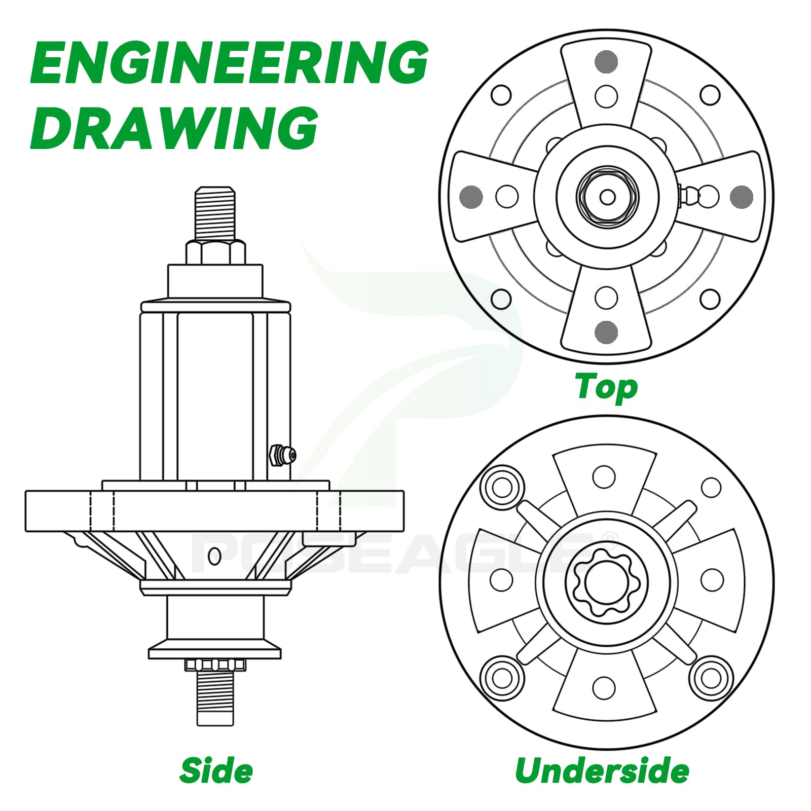 POSEAGLE label showing replaced John Deere part numbers for accurate identification