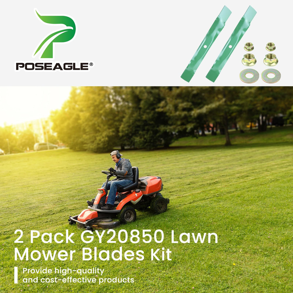 POSEAGLE blades cutting grass in use illustrating cleaner mow and faster collection benefit