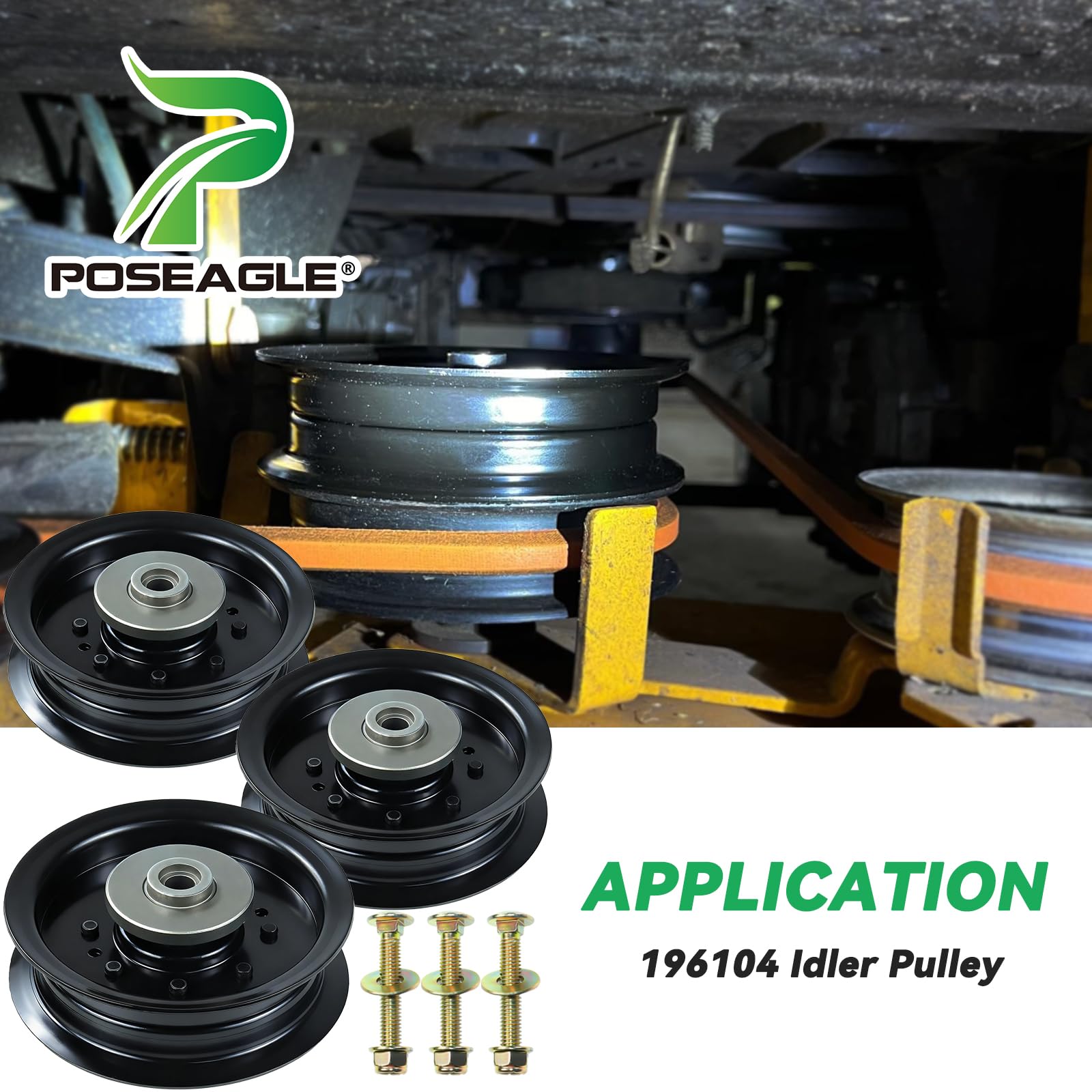 POSEAGLE installed on riding mower in yard improving belt performance