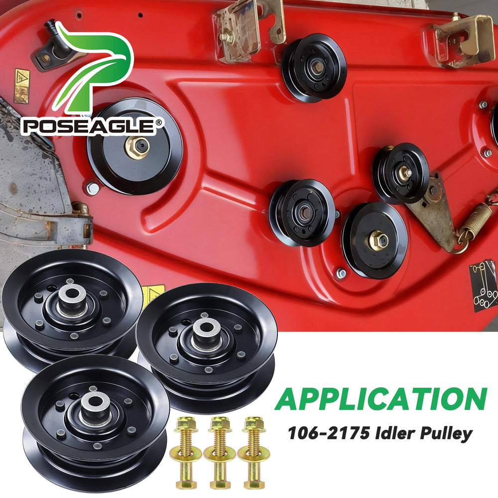 POSEAGLE technician installing pulley on riding mower during service