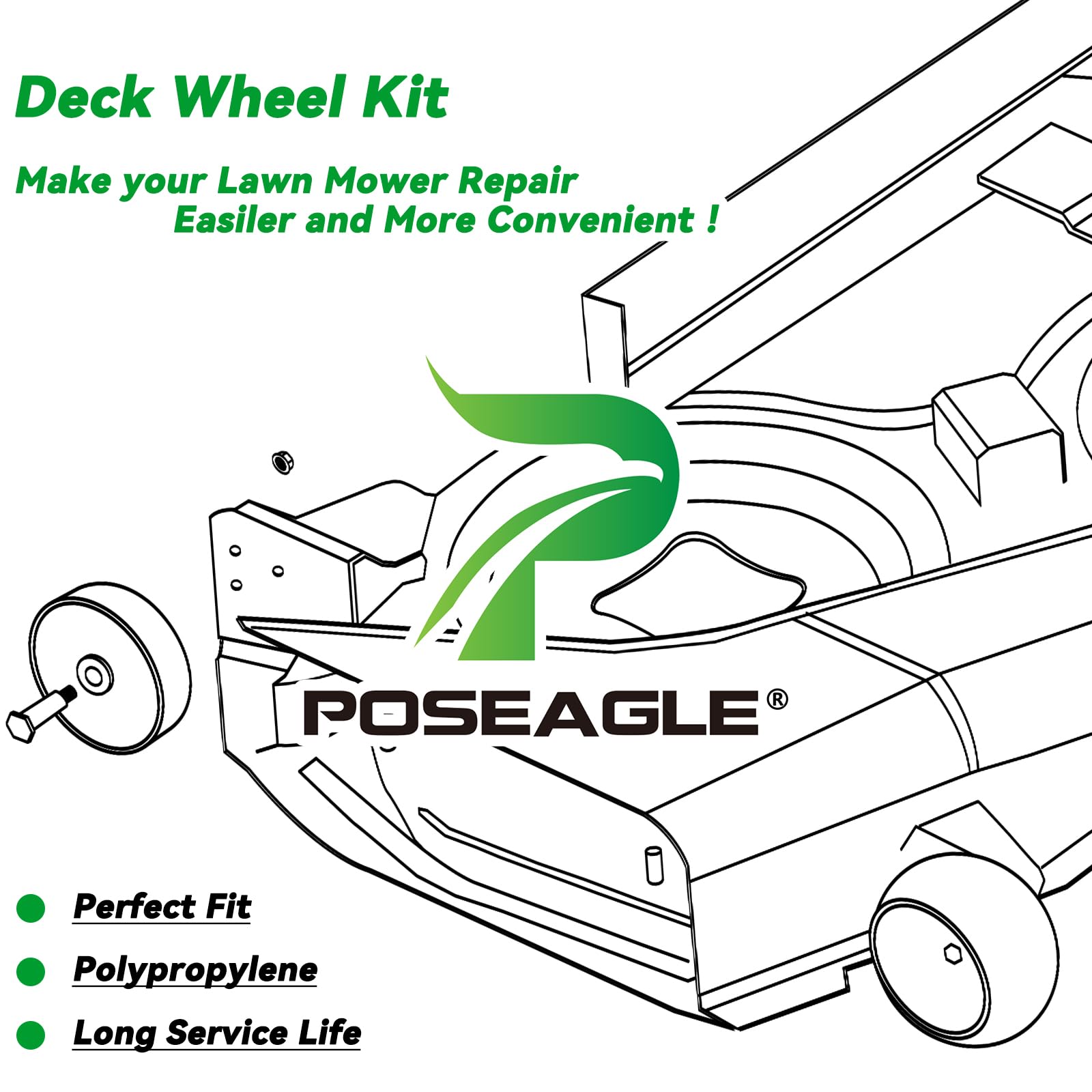 POSEAGLE lawn tractor mowing showcasing smoother ride and even cut
