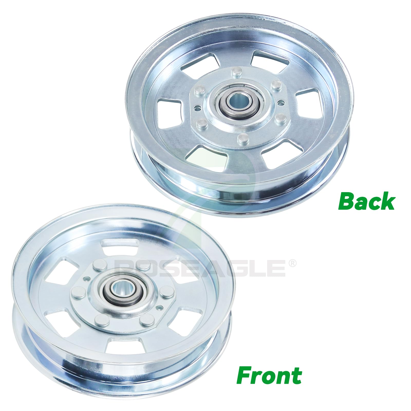 POSEAGLE pulley installed on mower deck demonstrating reliable operation benefit