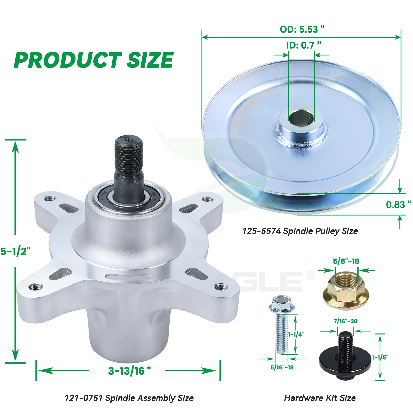 POSEAGLE pulley and idler assembly top view demonstrating correct OEM-sized components