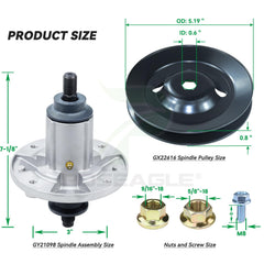 POSEAGLE pulley showing OD 5.19", ID 0.6", height 0.8" for correct belt tracking