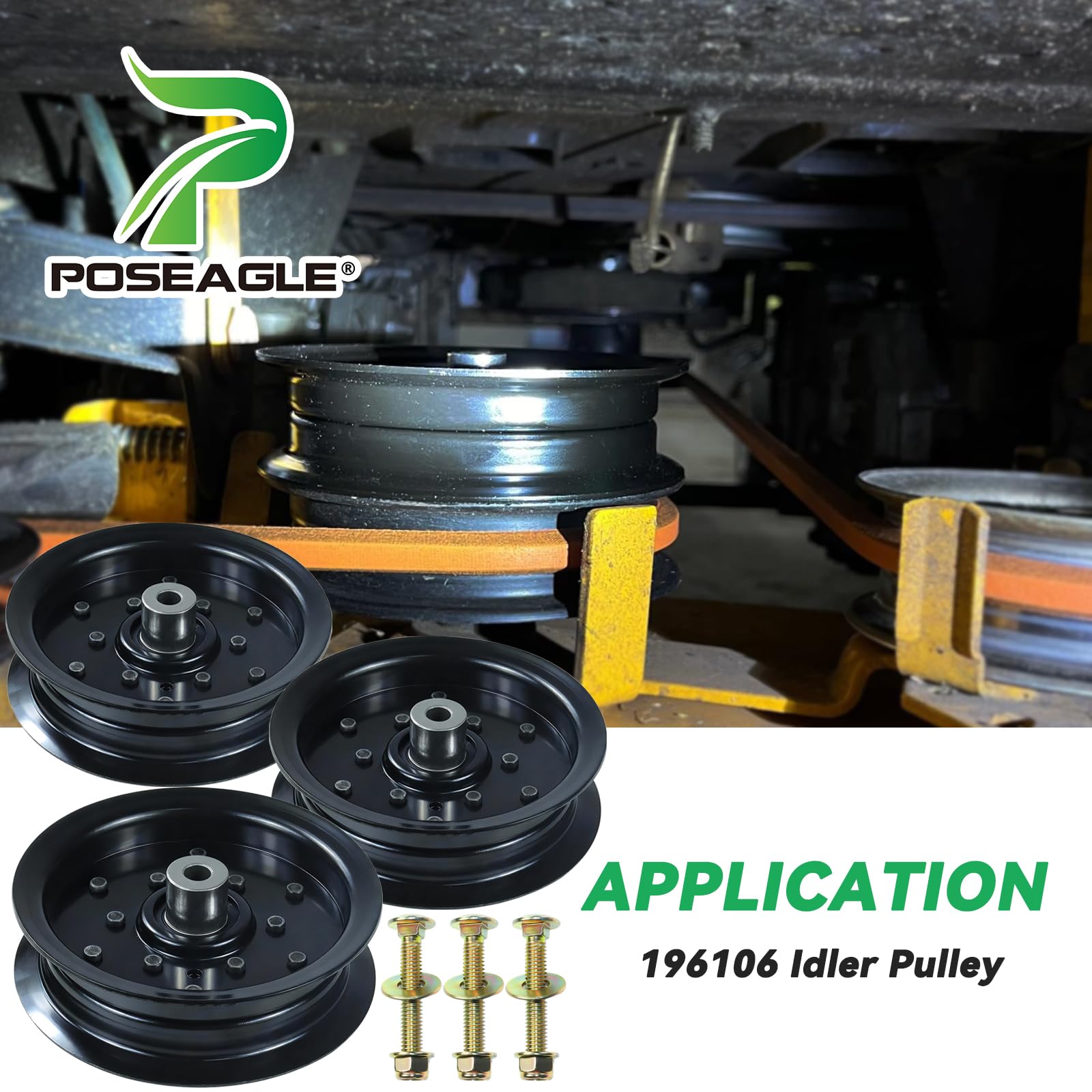POSEAGLE pulley fitted with belt illustrating reliable belt routing and reduced slippage