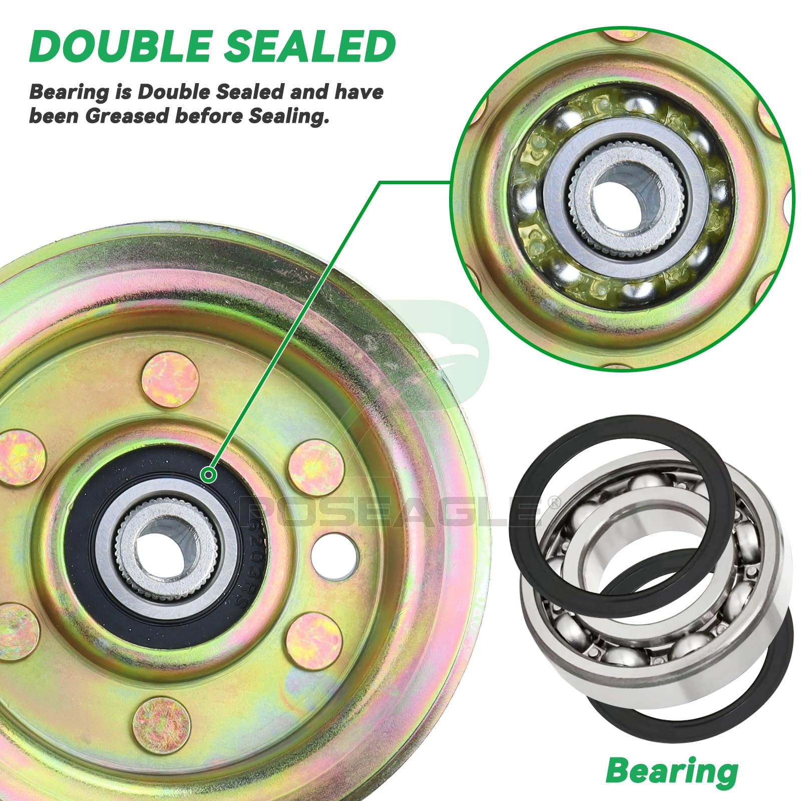 POSEAGLE pulleys next to ruler showing size for confident compatibility benefit