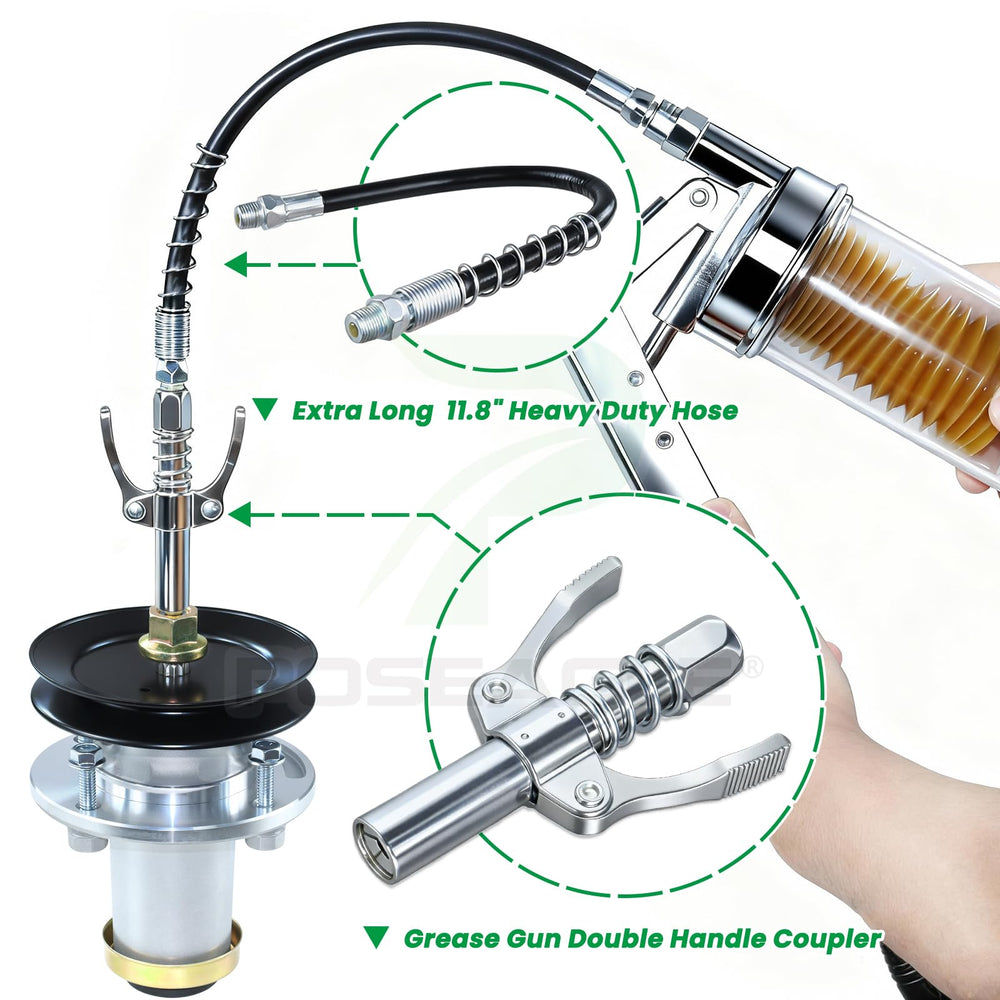 POSEAGLE shaft and grease zerk side angle allowing convenient maintenance access