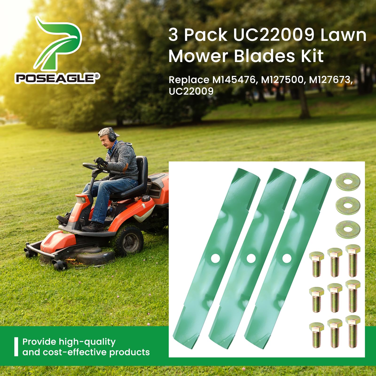 POSEAGLE side profile highlighting high-lift shape for better bagging