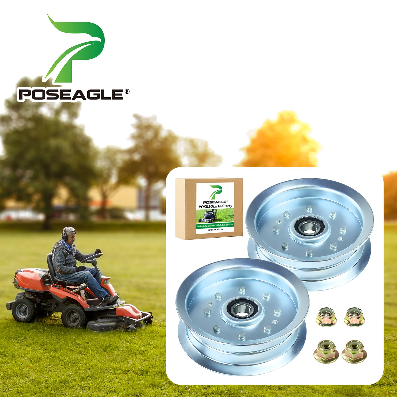 POSEAGLE side profile pulley illustrating steel construction and balance