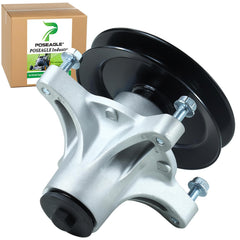 POSEAGLE spindle assembly front view showing robust construction and improved deck stability