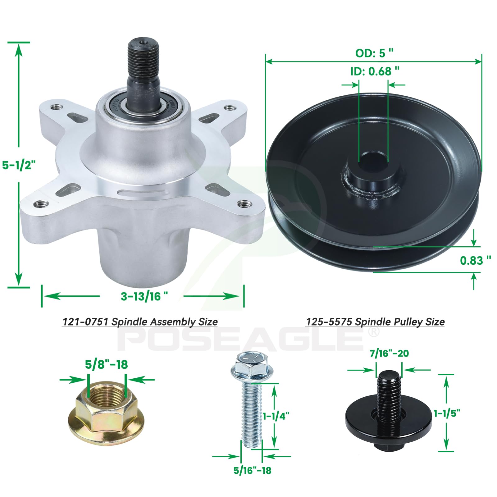 POSEAGLE close-up of steel grease zerk enabling easy lubrication and longer life