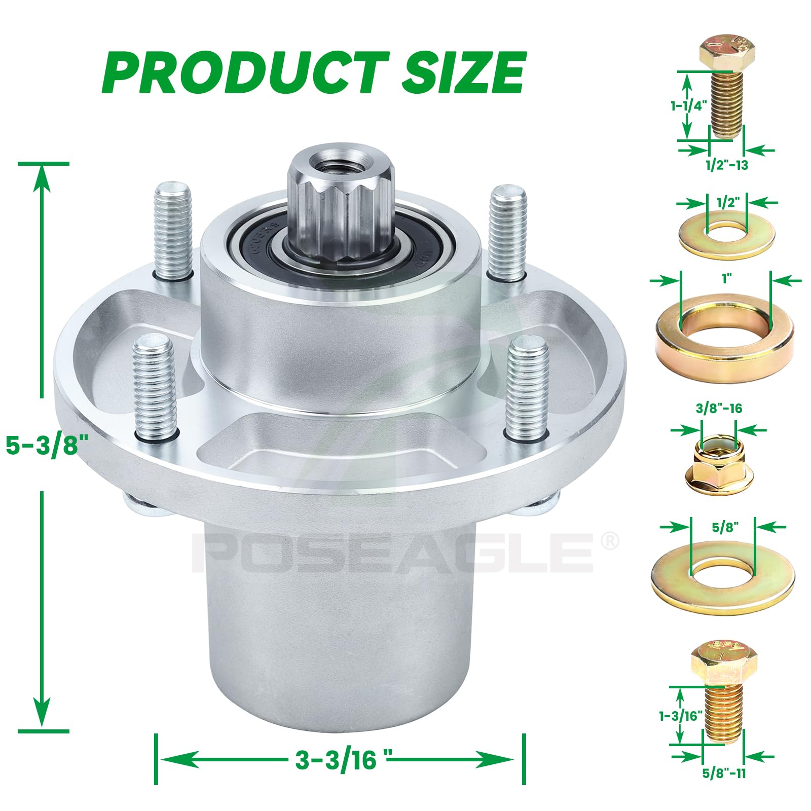 POSEAGLE close-up of grease zerk for easier routine lubrication