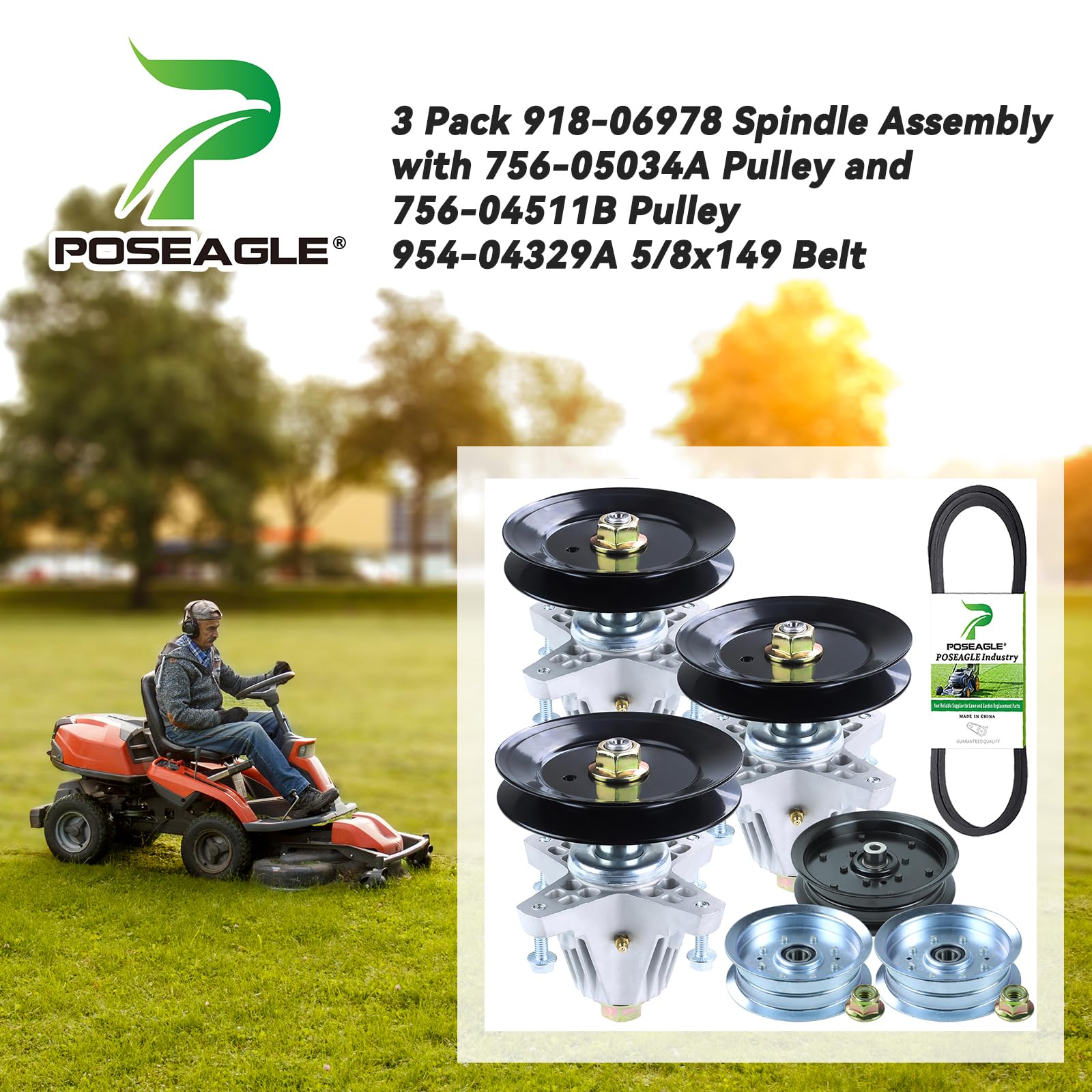 POSEAGLE close-up of grease zerk on spindle for easy lubrication and longer life